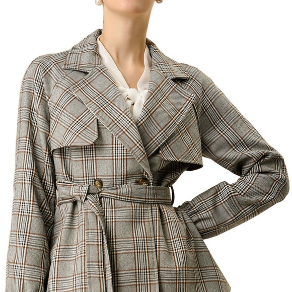 Allegra K - Plaid Jacket/Blazer Button Belted - L - Picture 2 of 16
